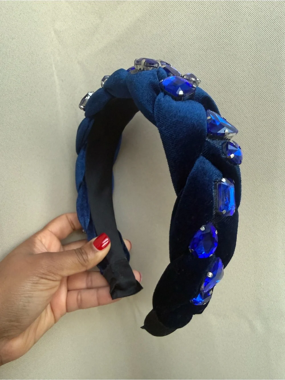Embellished Braided Blue handmade Crystal Headband